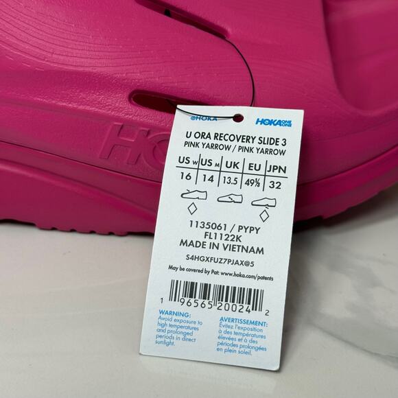 Hoka Ora Recovery Slide 3 Pink Yarrow Comfort Slip On Sandals US W 16/ M 14 - Picture 6 of 12